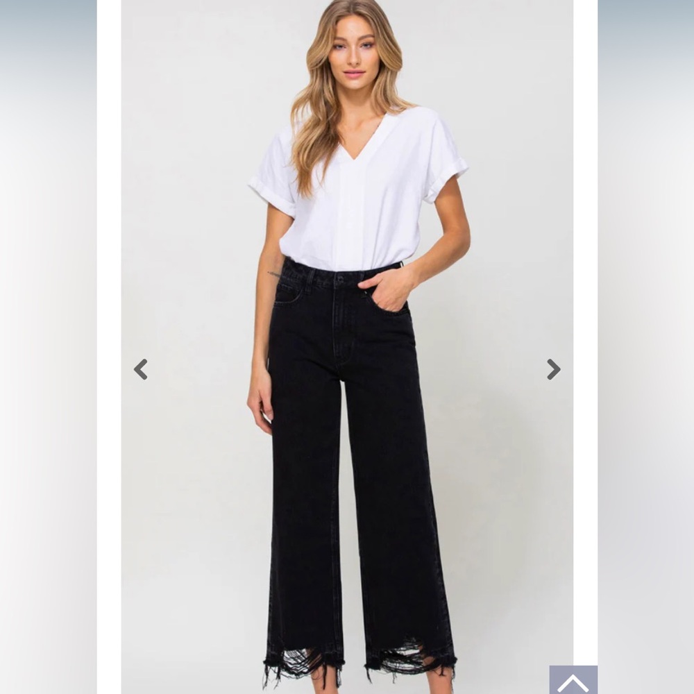 Vervet Los Angeles high rise wide leg cropped jeans